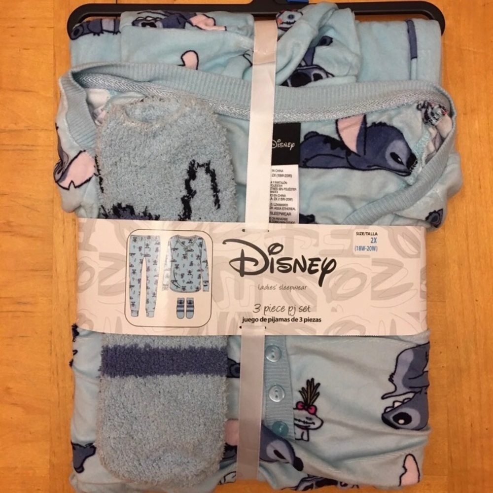 Disney Stitch Pajama 3-piece Set 2X (NWT)